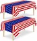 2 Pack Patriotic American Flag Tablecloth – 54” x 108” Disposable Plastic Red, White & Blue Stars & Stripes Table Covers for 4th of July, Independence Day, Memorial Day & Outdoor Party Decorations